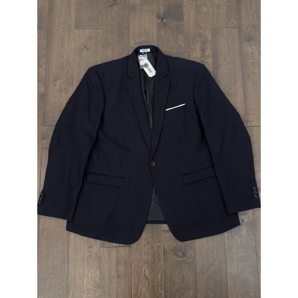 NWT Coofandy Men's Navy Blue Blazer Suit Jacket Size 2XL Double Vent One-Button